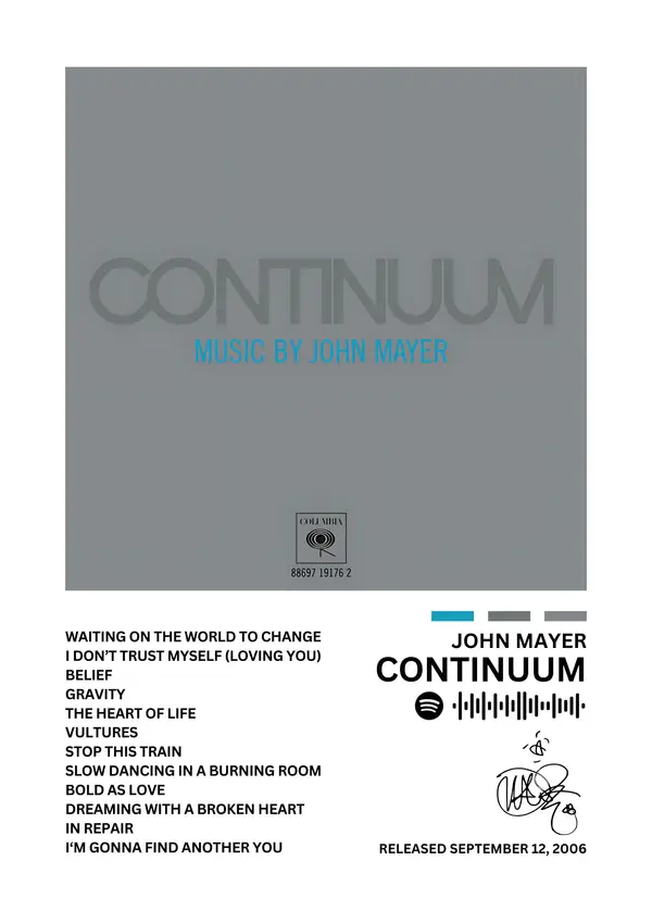 John Mayer Continuum Poster — Memocult