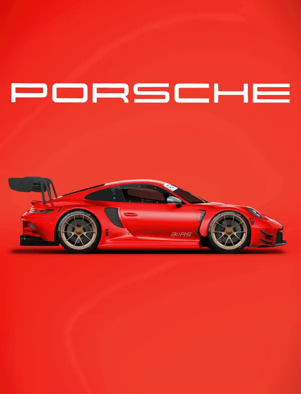 Red Porsche 911 GT3 RS Side Profile Poster — Memocult