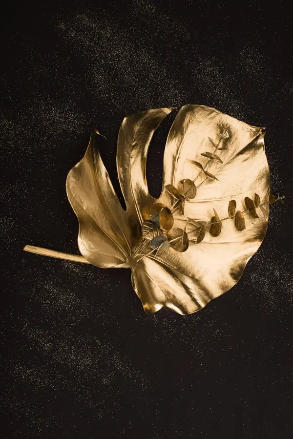 Gilded Monstera And Eucalyptus Wall Art — Memocult