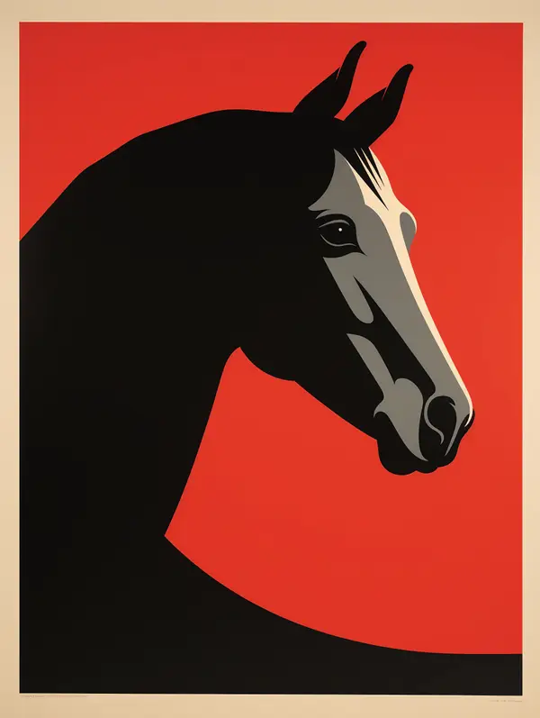 Black Horse Head Profile Wall Art — Memocult