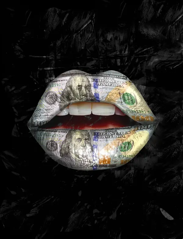 Lips With $100 Bills Wall Art — Memocult