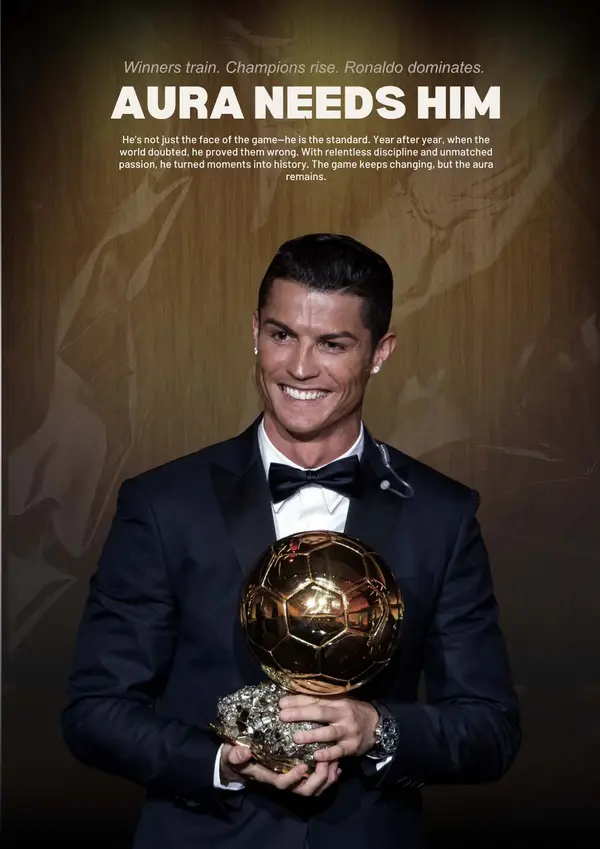 Cristiano Ronaldo Ballon Dor Award Poster — Memocult