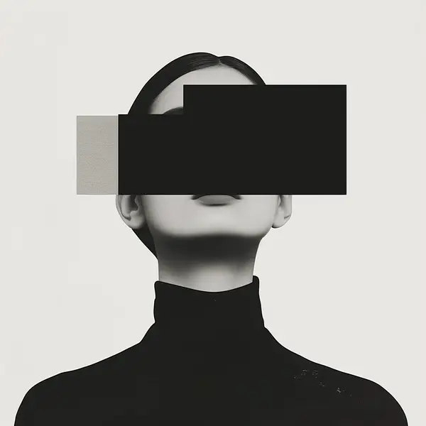 Woman With Black Bar Over Eyes Wall Art — Memocult