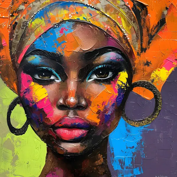Woman With Orange Headwrap Wall Art — Memocult