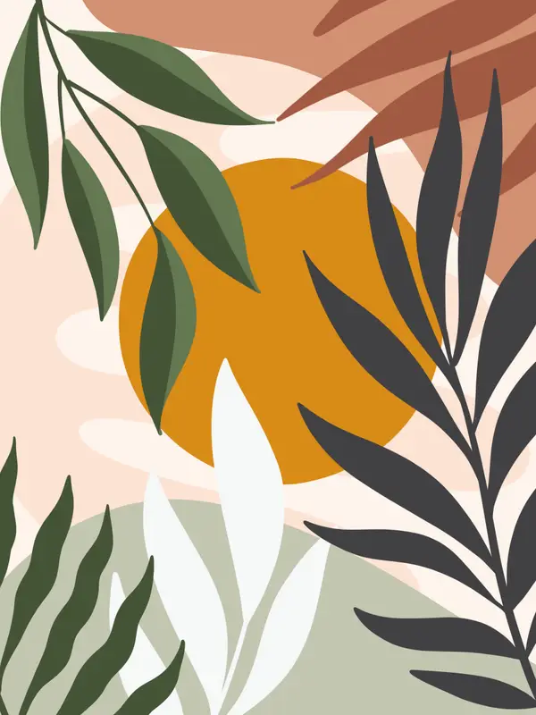 Ochre Sun Botanical Abstract Wall Art — Memocult