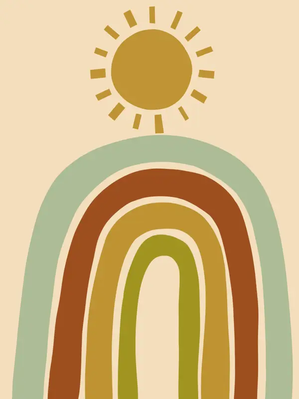 Muted Rainbow Sun Wall Art — Memocult
