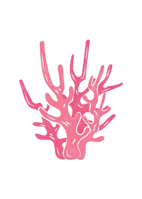 Pink Coral Branch Wall Art — Memocult