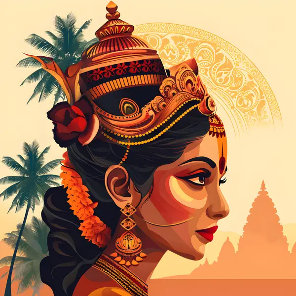 Indian Goddess With Temple Photo — Memocult