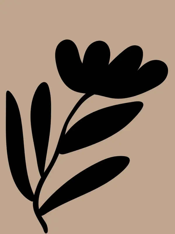 Black Flower Silhouette Wall Art — Memocult