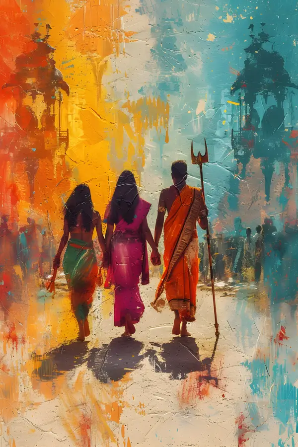 Shiva With Two Gopis Photo — Memocult