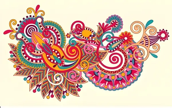 Ornate Paisley Floral Design Wall Art — Memocult