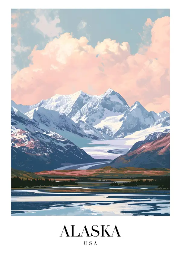 Alaska Mountains Glacier Wall Art — Memocult