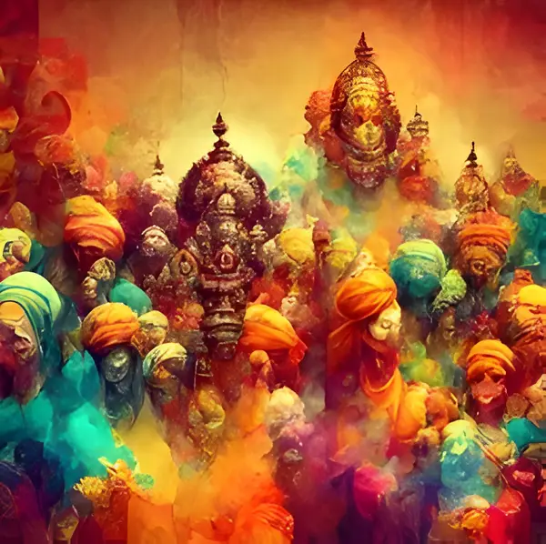 Indian Deities And Turbans Festival Photo — Memocult