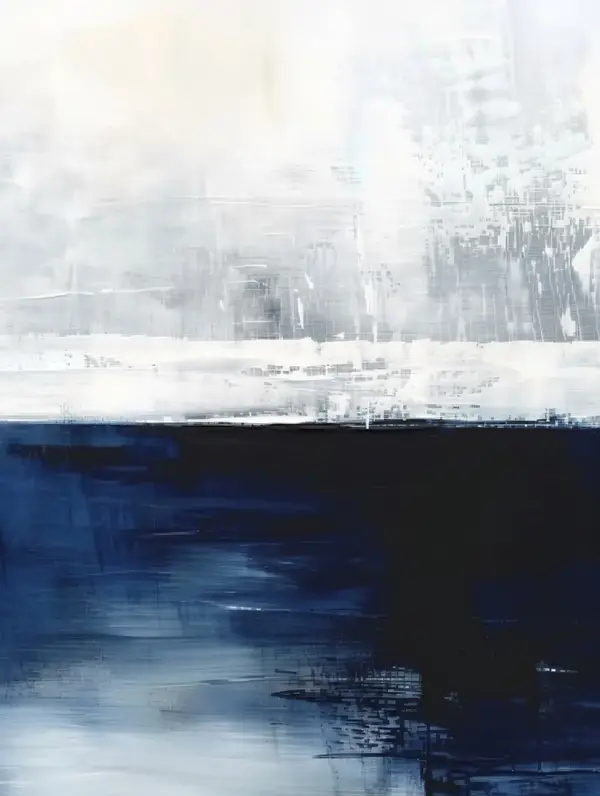 Deep Blue Horizon Abstract Wall Art — Memocult
